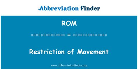 romhandbook|R ESTRICTION O F M OVEMENT (ROM) HANDBOOK .